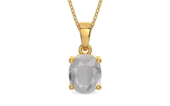 Gold Ceylon White Sapphire Pendant Prime Quality (P10)