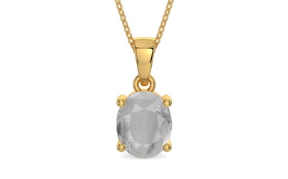 Gold Ceylon White Sapphire Pendant Prime Quality (P10)
