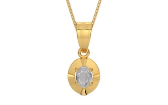 Gold Ceylon White Sapphire Pendant Prime Quality (P11)