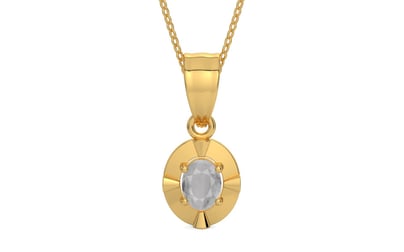 Gold Ceylon White Sapphire Pendant Prime Quality (P11)