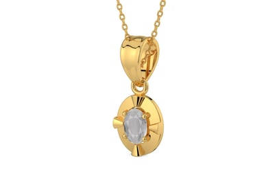 Gold Ceylon White Sapphire Pendant Prime Quality (P11)