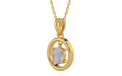 Gold Ceylon White Sapphire Pendant Prime Quality (P2)