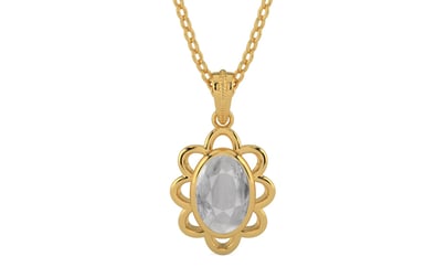 Gold Ceylon White Sapphire Pendant Prime Quality (P3)