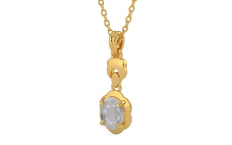 Gold Ceylon White Sapphire Pendant Prime Quality (P6)