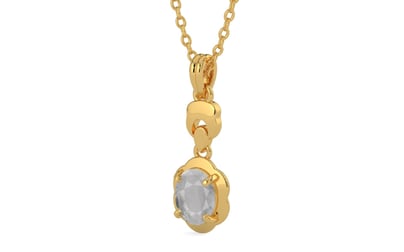 Gold Ceylon White Sapphire Pendant Prime Quality (P6)