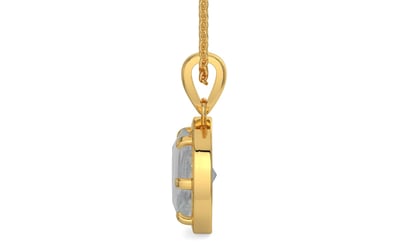 Gold Ceylon White Sapphire Pendant Prime Quality (P8)
