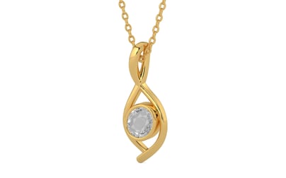 Gold Ceylon White Sapphire Pendant Rare Quality (P1)