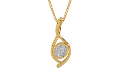 Gold Ceylon White Sapphire Pendant Rare Quality (P1)