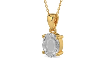 Gold Ceylon White Sapphire Pendant Rare Quality (P10)