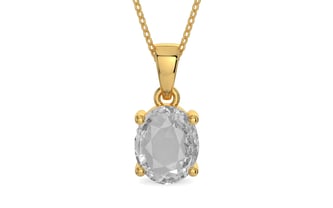 Gold Ceylon White Sapphire Pendant Rare Quality (P10)