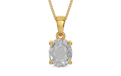 Gold Ceylon White Sapphire Pendant Rare Quality (P10)