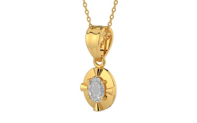 Gold Ceylon White Sapphire Pendant Rare Quality (P11)