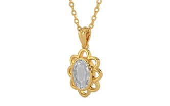 Gold Ceylon White Sapphire Pendant Rare Quality (P3)
