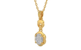 Gold Ceylon White Sapphire Pendant Rare Quality (P6)