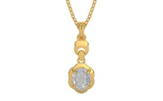 Gold Ceylon White Sapphire Pendant Rare Quality (P6)