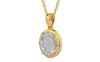 Gold Ceylon White Sapphire Pendant Rare Quality (P8)