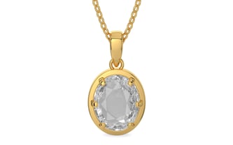 Gold Ceylon White Sapphire Pendant Rare Quality (P8)