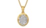Gold Ceylon White Sapphire Pendant Rare Quality (P8)