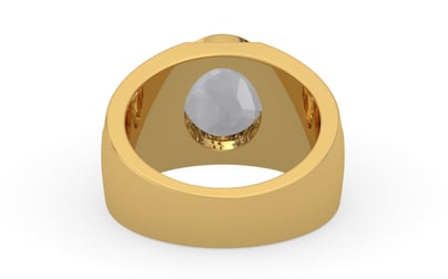 Gold Ceylon White Sapphire Ring Fine Quality (R1)
