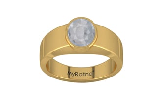 Gold Ceylon White Sapphire Ring Fine Quality (R10)