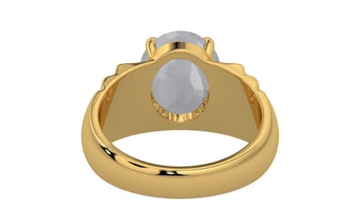 Gold Ceylon White Sapphire Ring Fine Quality (R4)