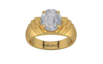 Gold Ceylon White Sapphire Ring Fine Quality (R4)