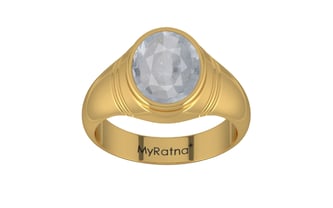 Gold Ceylon White Sapphire Ring Fine Quality (R7)
