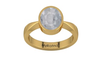 Gold Ceylon White Sapphire Ring Fine Quality (R9)