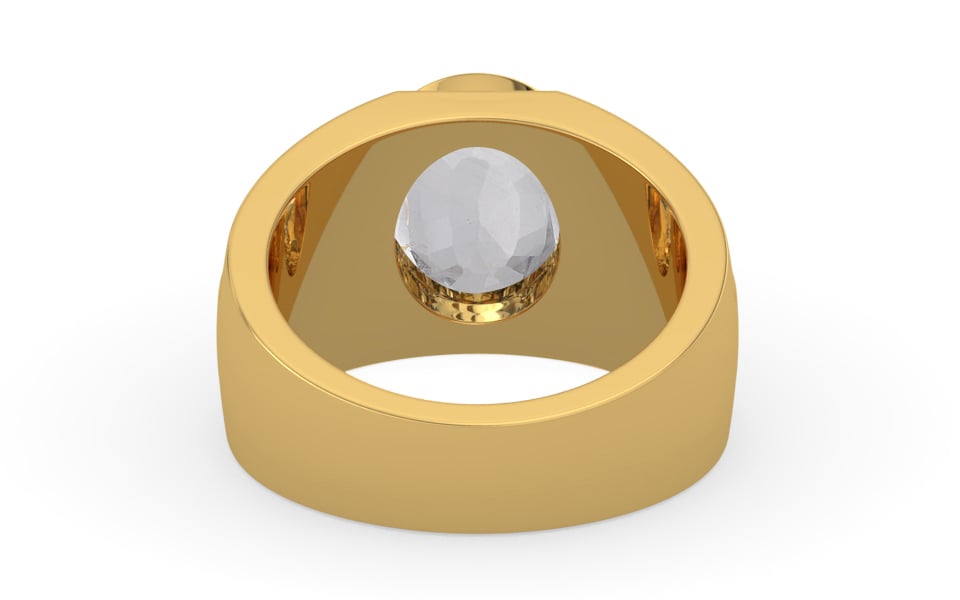 Gold Ceylon White Sapphire Ring Limited Quality (R1)
