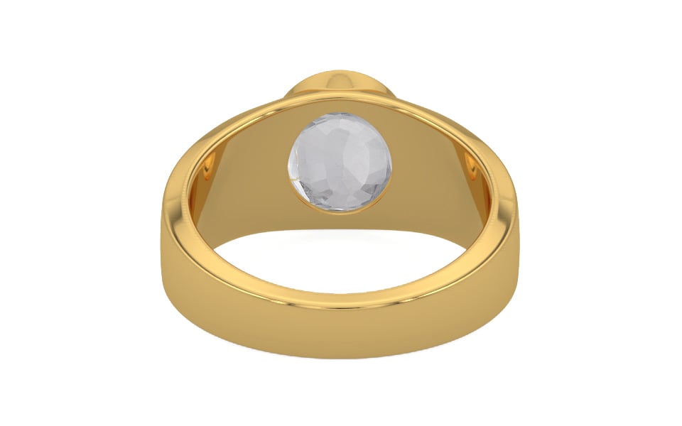 Gold Ceylon White Sapphire Ring Limited Quality (R10)