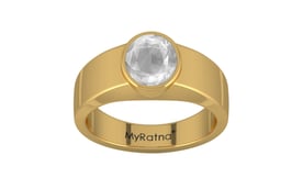 Gold Ceylon White Sapphire Ring Limited Quality (R10)