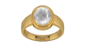 Gold Ceylon White Sapphire Ring Limited Quality (R3)