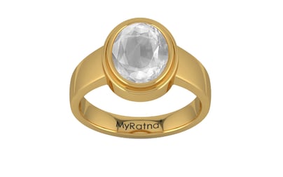 Gold Ceylon White Sapphire Ring Limited Quality (R3)
