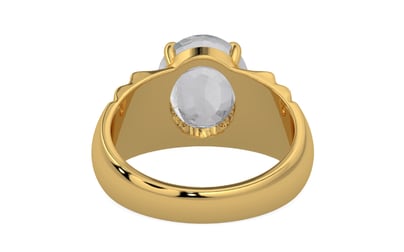 Gold Ceylon White Sapphire Ring Limited Quality (R4)