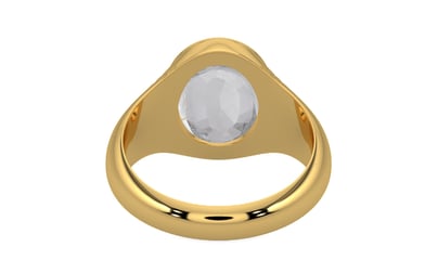 Gold Ceylon White Sapphire Ring Limited Quality (R7)
