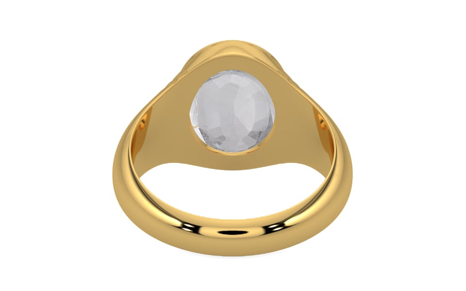 Gold Ceylon White Sapphire Ring Limited Quality (R7)