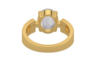 Gold Ceylon White Sapphire Ring Limited Quality (R8)
