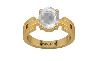 Gold Ceylon White Sapphire Ring Limited Quality (R8)