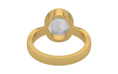 Gold Ceylon White Sapphire Ring Limited Quality (R9)