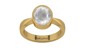 Gold Ceylon White Sapphire Ring Limited Quality (R9)