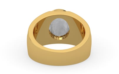 Gold Ceylon White Sapphire Ring Prime Quality (R1)