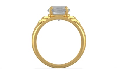 Gold Ceylon White Sapphire Ring Prime Quality (R4)