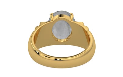 Gold Ceylon White Sapphire Ring Prime Quality (R4)