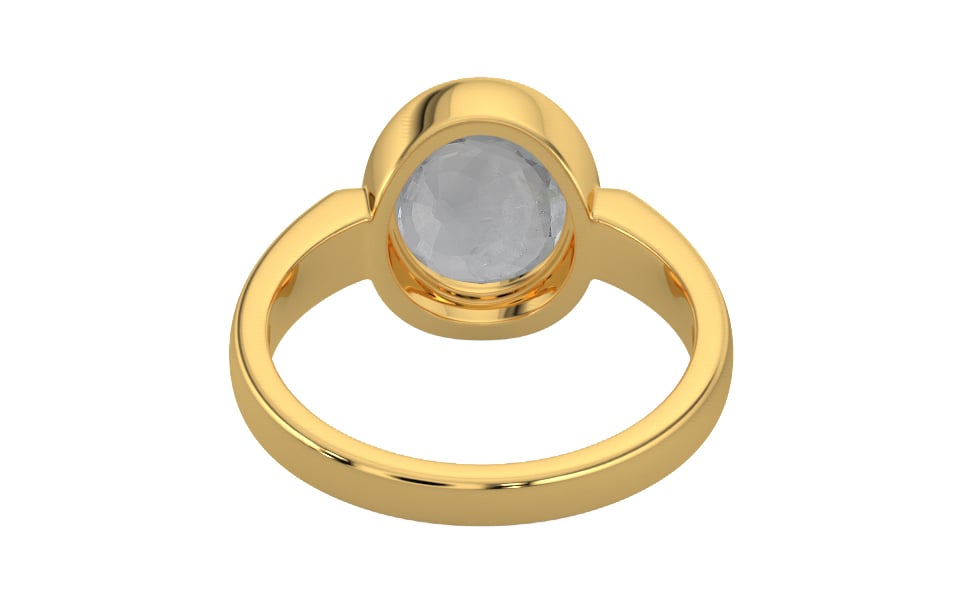 Gold Ceylon White Sapphire Ring Prime Quality (R6)