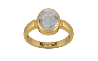 Gold Ceylon White Sapphire Ring Prime Quality (R6)