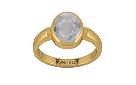 Gold Ceylon White Sapphire Ring Prime Quality (R6)