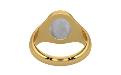 Gold Ceylon White Sapphire Ring Prime Quality (R7)