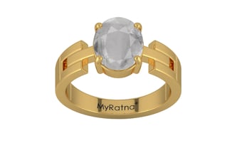 Gold Ceylon White Sapphire Ring Prime Quality (R8)