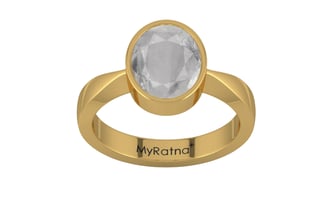 Gold Ceylon White Sapphire Ring Prime Quality (R9)
