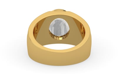 Gold Ceylon White Sapphire Ring Rare Quality (R1)